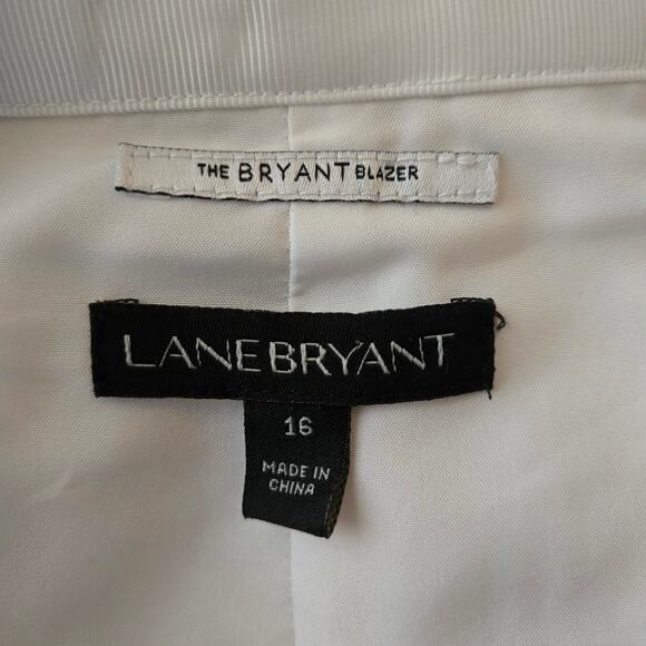 Lane Bryant The Bryant Linen Blend Blazer Size 16 White Summer Office Lagenlook - Picture 10 of 12